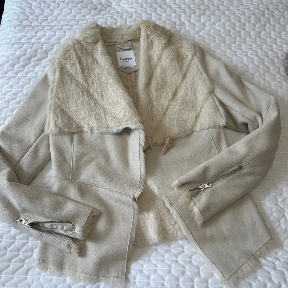 Bebe Faux Suade-Fur Jacket